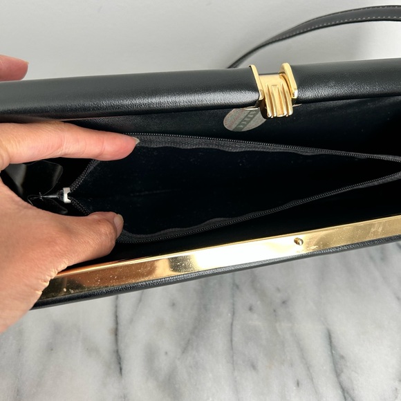 Vintage black and gold purse - convertible clutch, evening bag - Picture 9 of 12